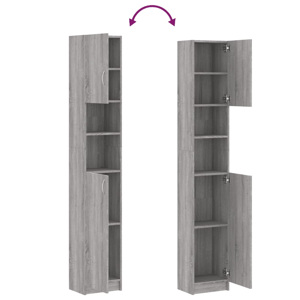 Meuble de salle de bain gris Sonoma 32x25,5x190 cm en bois