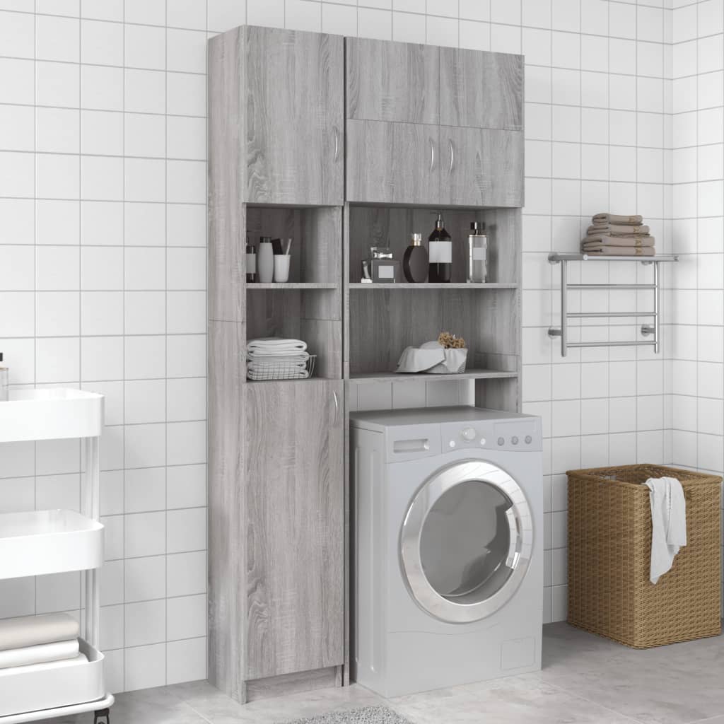 Meuble de salle de bain gris Sonoma 32x25,5x190 cm en bois