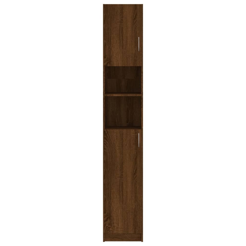 Badezimmerschrank Braun Eiche 32x25,5x190 cm Holzwerkstoff