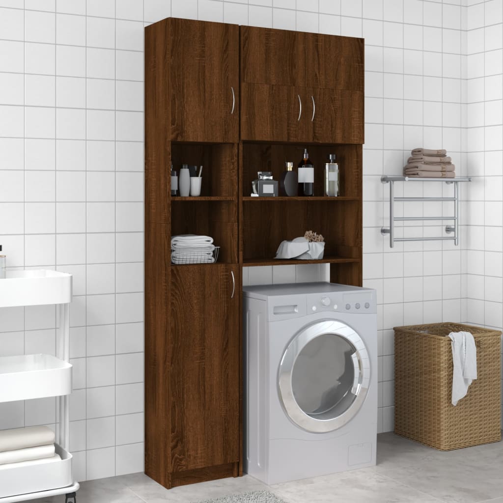 Meuble de salle de bain chêne marron 32x25,5x190 cm matériau bois