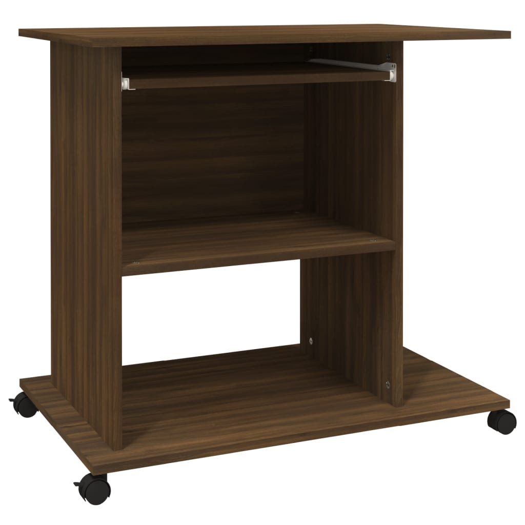 Bureau aspect chêne marron 80x50x75 cm en bois