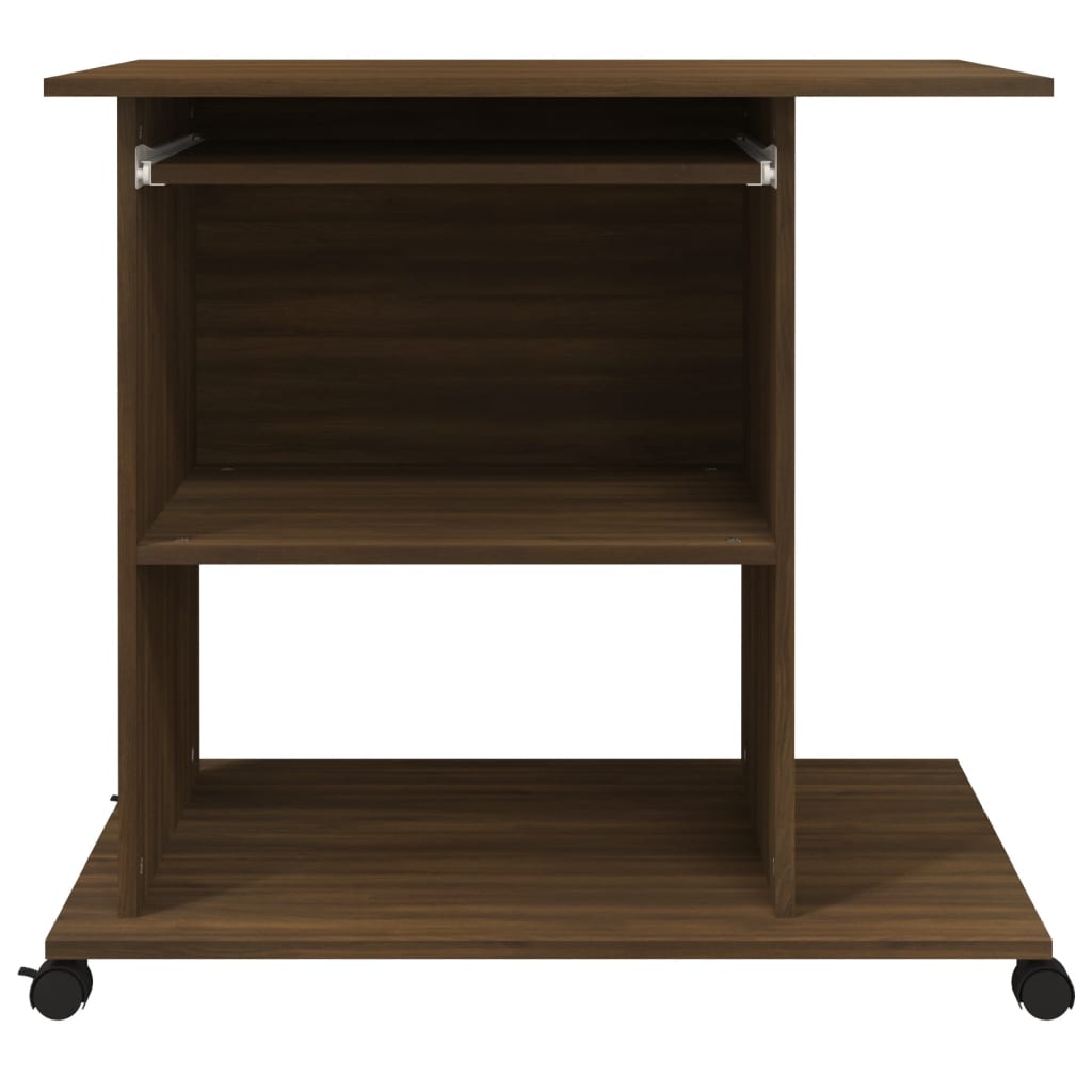 Bureau aspect chêne marron 80x50x75 cm en bois