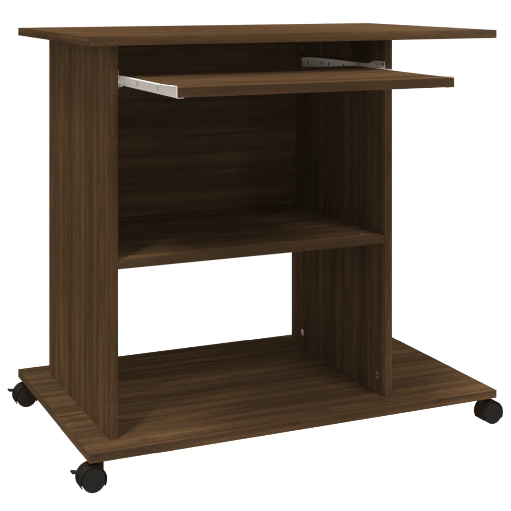 Bureau aspect chêne marron 80x50x75 cm en bois