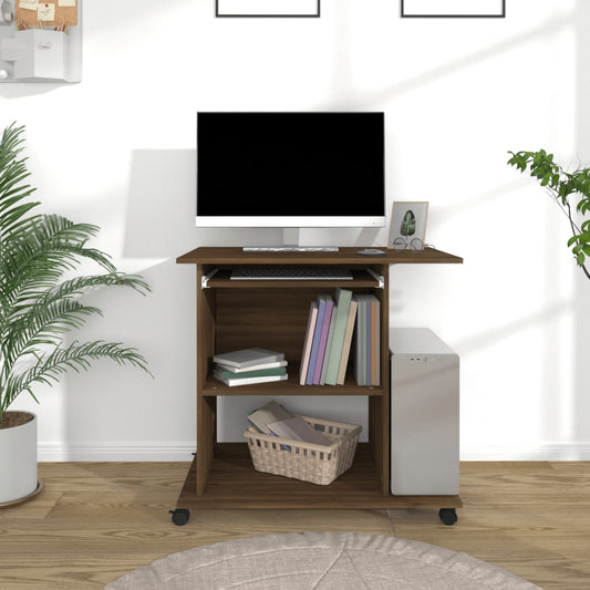 Bureau aspect chêne marron 80x50x75 cm en bois