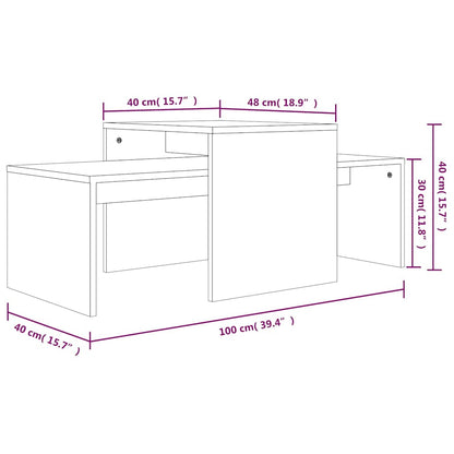 Couchtisch-Set Räuchereiche 100x48x40 cm Holzwerkstoff