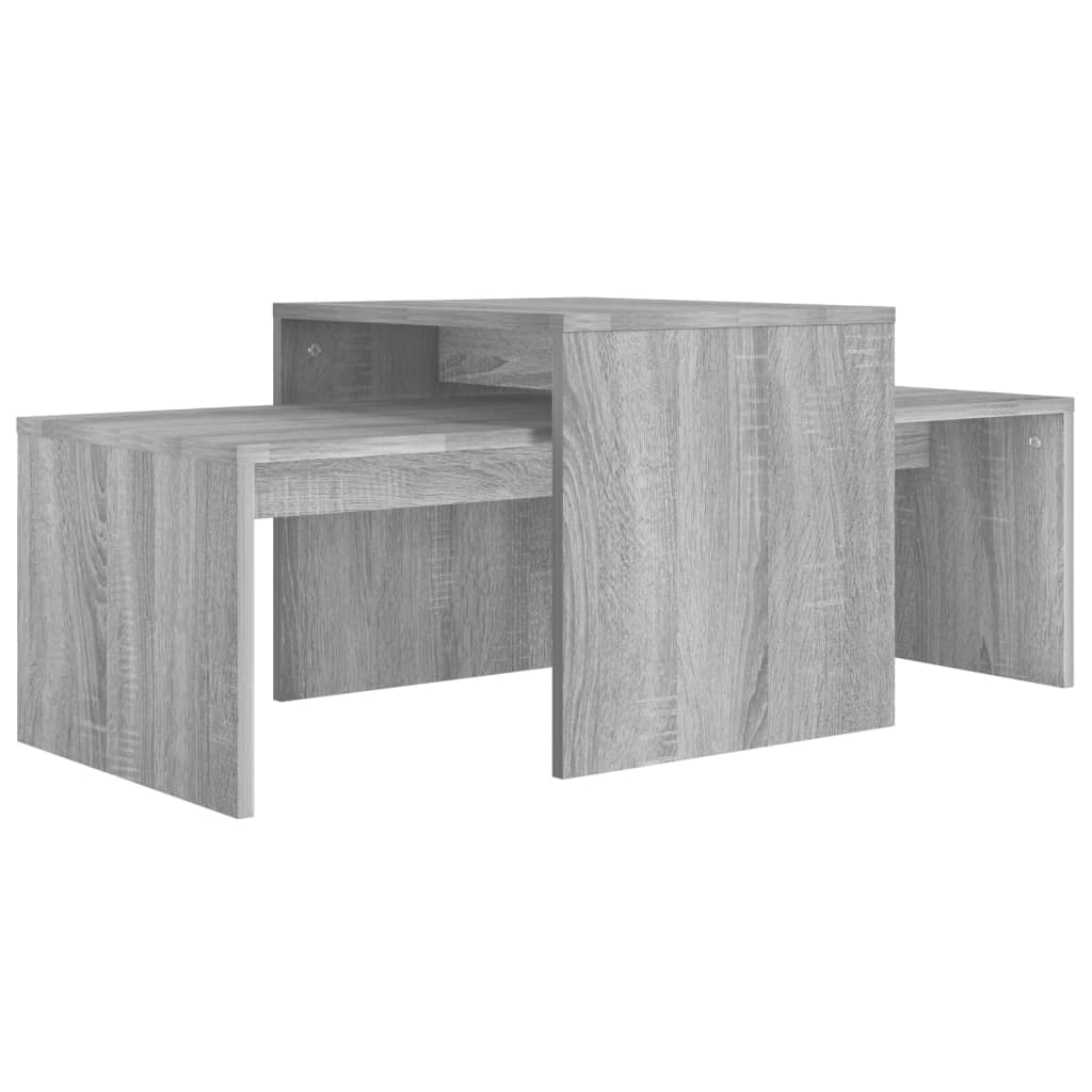 Coffee Table Set Grey Sonoma 100x48x40 cm Wood Material