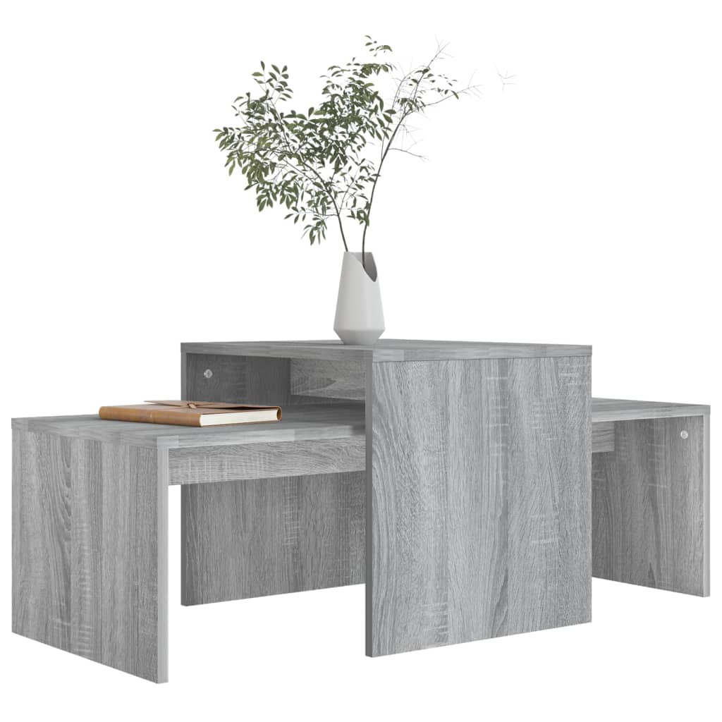 Coffee Table Set Grey Sonoma 100x48x40 cm Wood Material