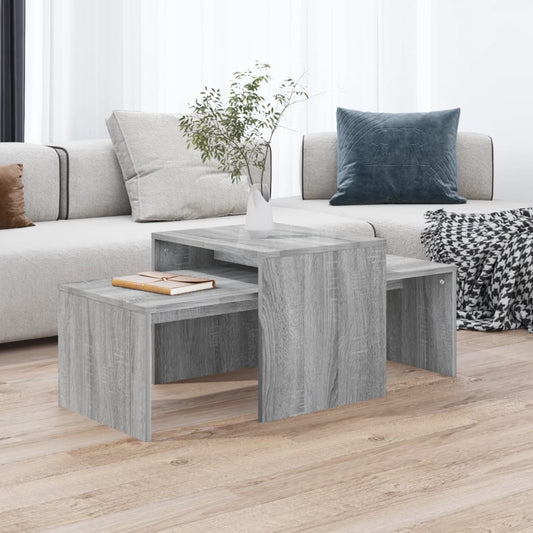 Coffee Table Set Grey Sonoma 100x48x40 cm Wood Material