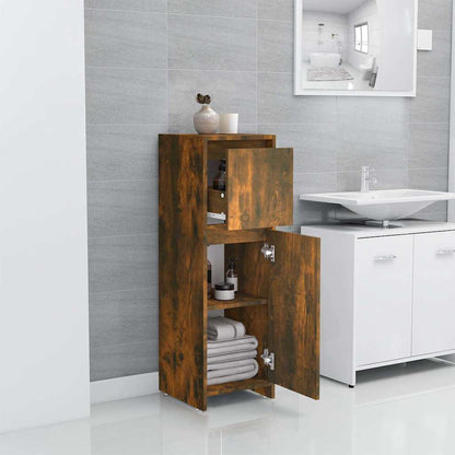 Badezimmerschrank Räuchereiche 30x30x95 cm Holzwerkstoff