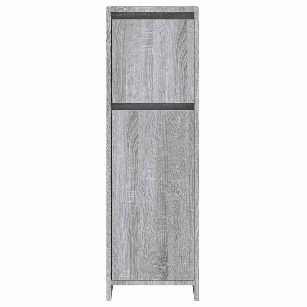 Badschrank Grau Sonoma 30x30x95 cm Holzwerkstoff