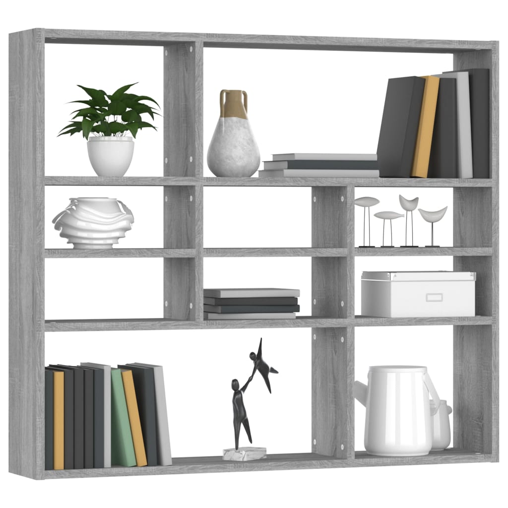 Wall shelf Grey Sonoma 90x16x78 cm wood material