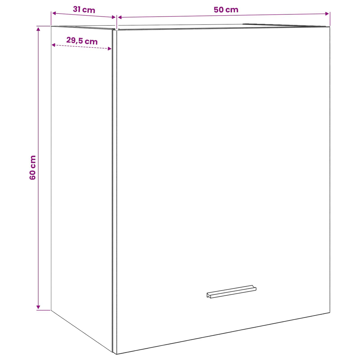 Hängeschrank Lyon Grau Sonoma 50x31x60 cm Holzwerkstoff