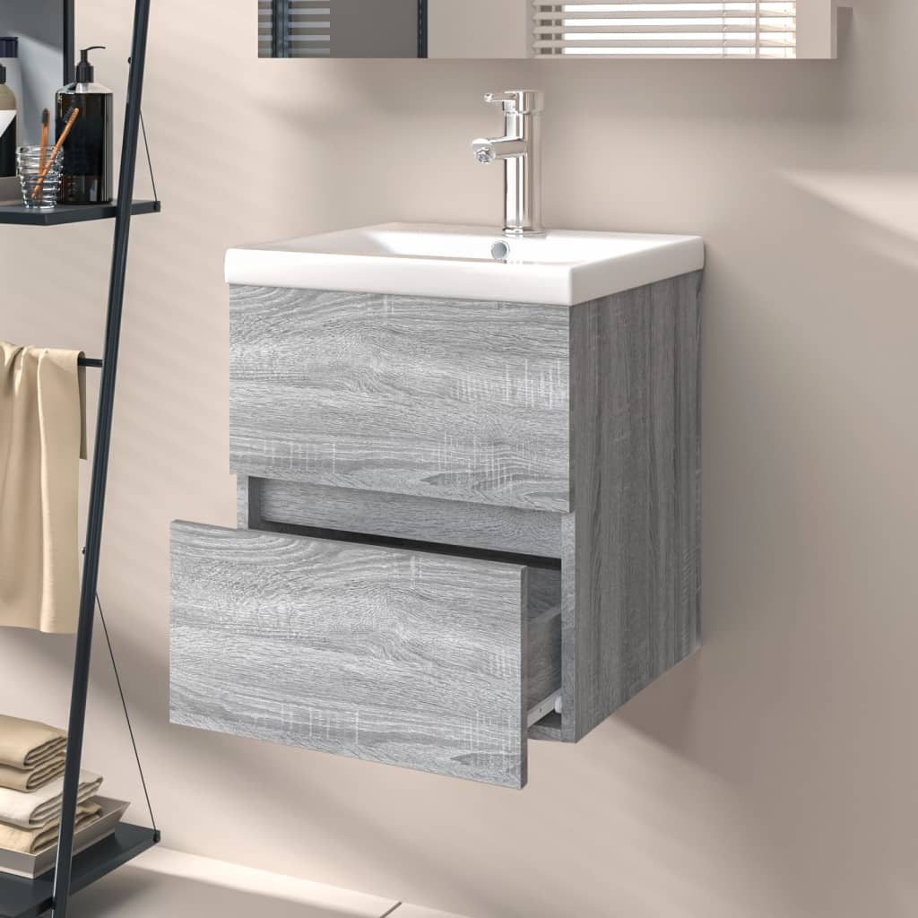 Meuble vasque Sonoma gris 41x38,5x45 cm en bois