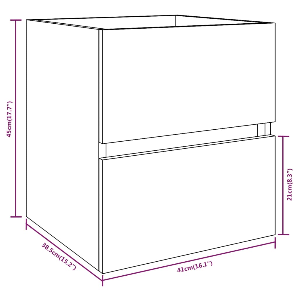 Meuble sous évier aspect chêne 41x38,5x45cm en bois