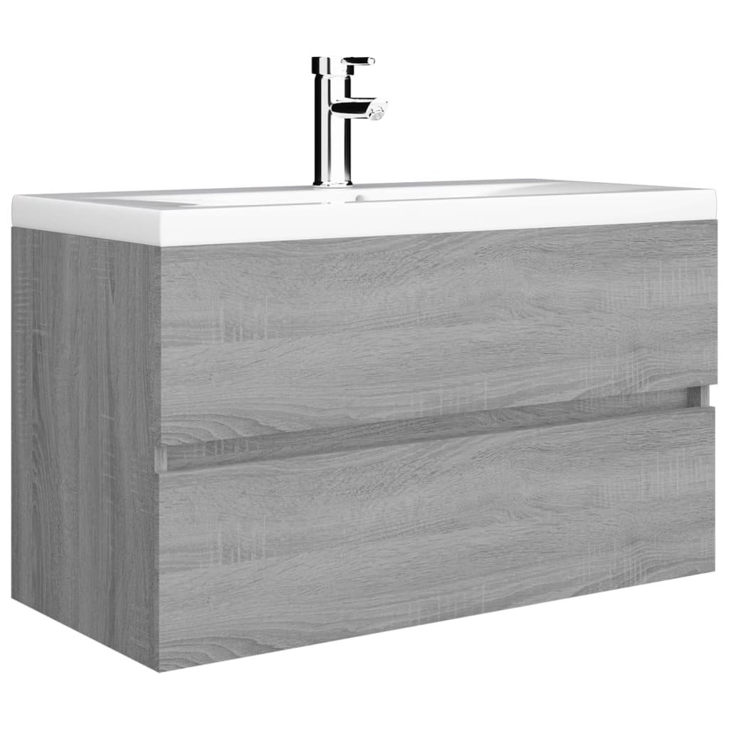 Waschbeckenunterschrank Grau Sonoma 80x38,5x45 cm Holzwerkstoff