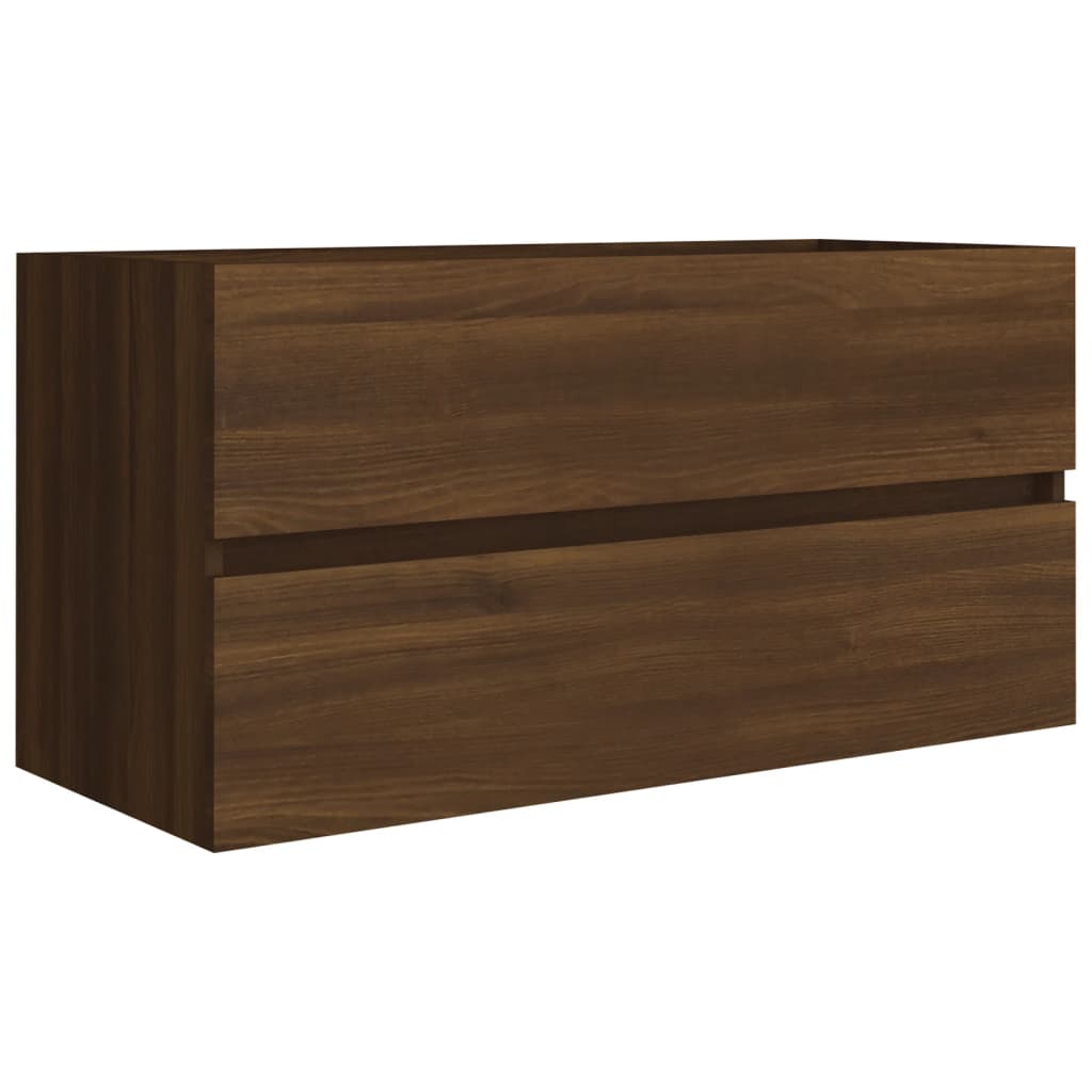 Meuble sous évier aspect chêne 90x38,5x45cm en bois