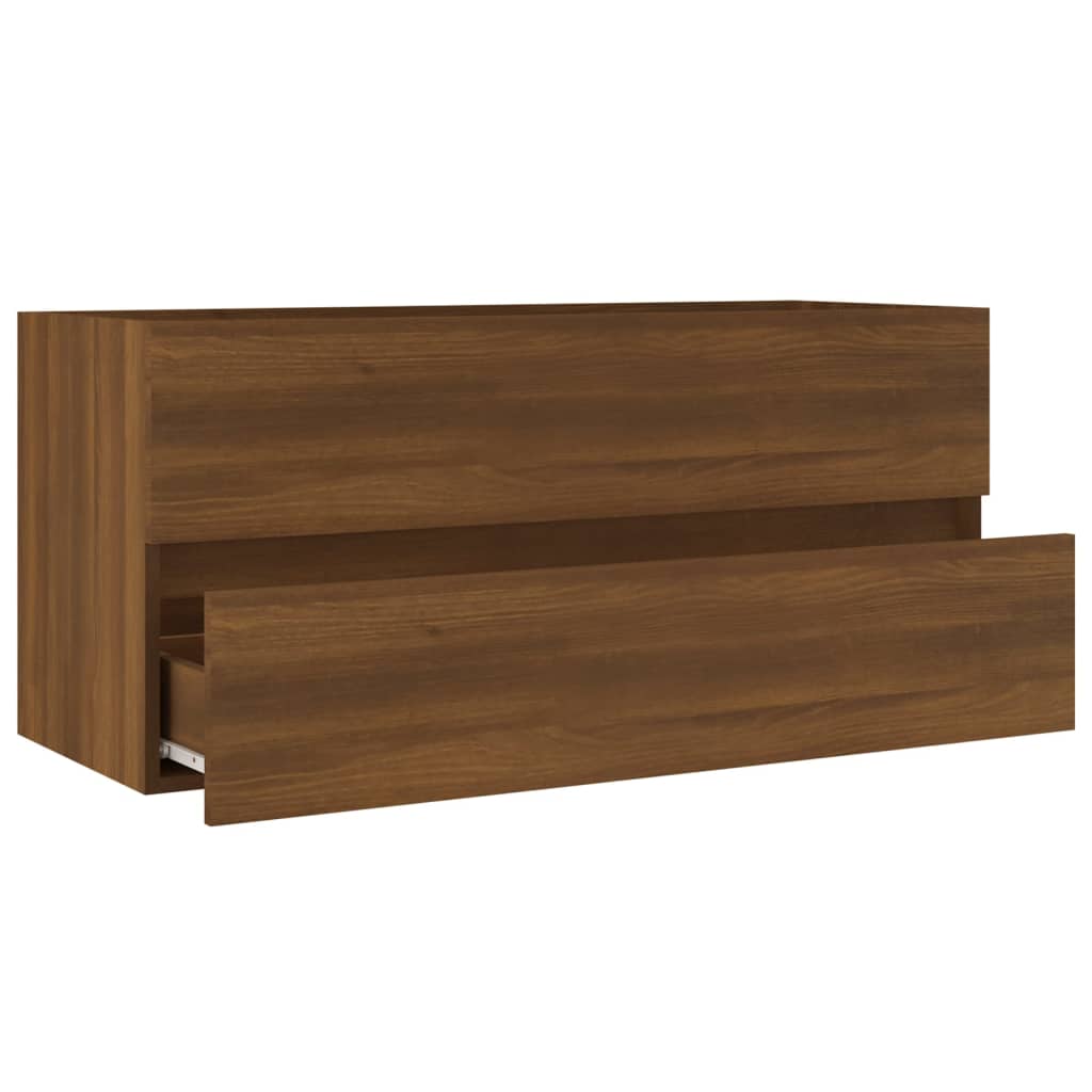 Meuble sous évier aspect chêne 100x38,5x45cm en bois