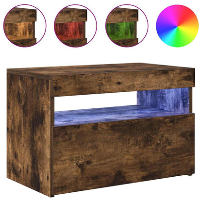 TV-Schrank mit LED-Leuchten Räuchereiche 60x35x40 cm