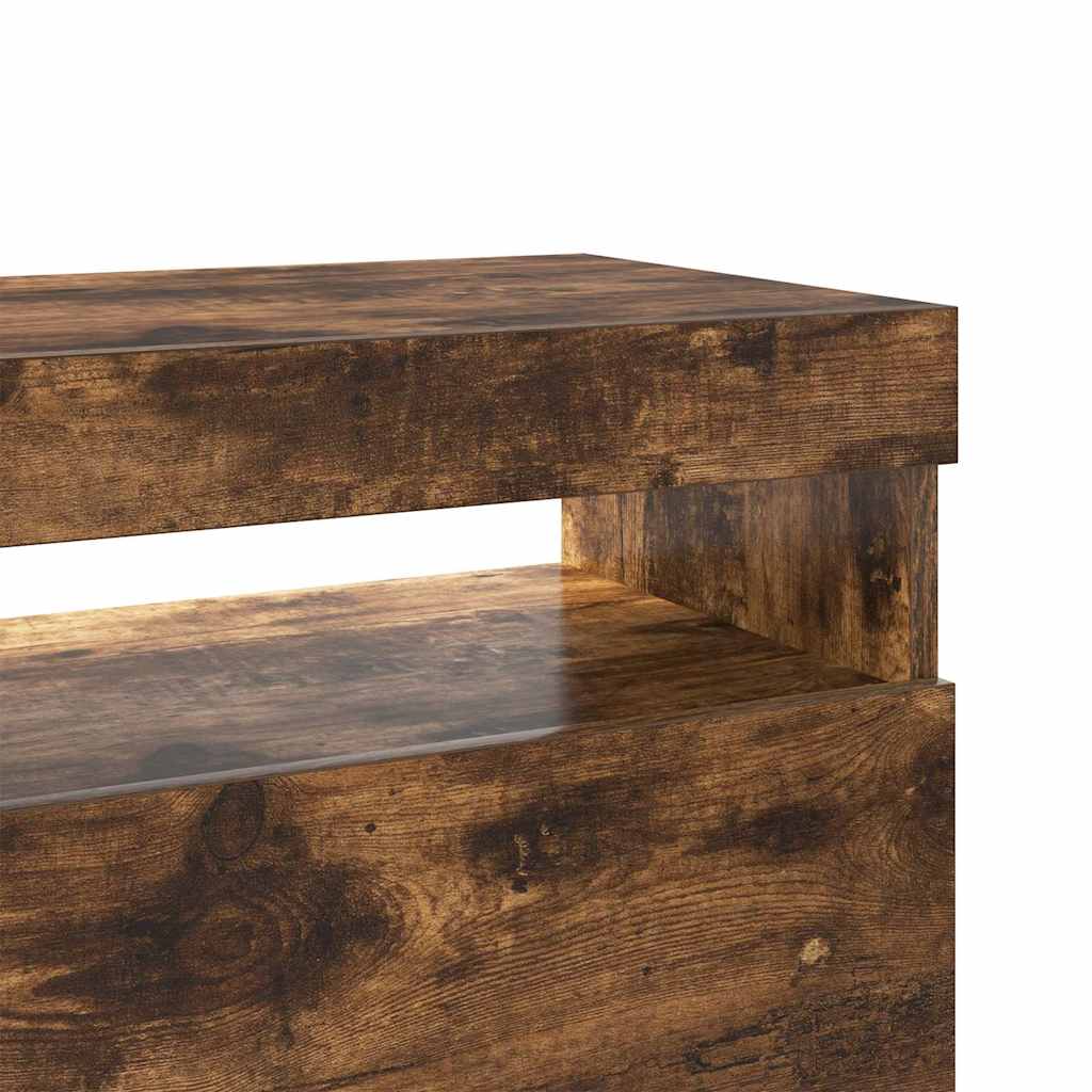 TV-Schrank mit LED-Leuchten Räuchereiche 60x35x40 cm
