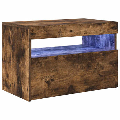 TV-Schrank mit LED-Leuchten Räuchereiche 60x35x40 cm