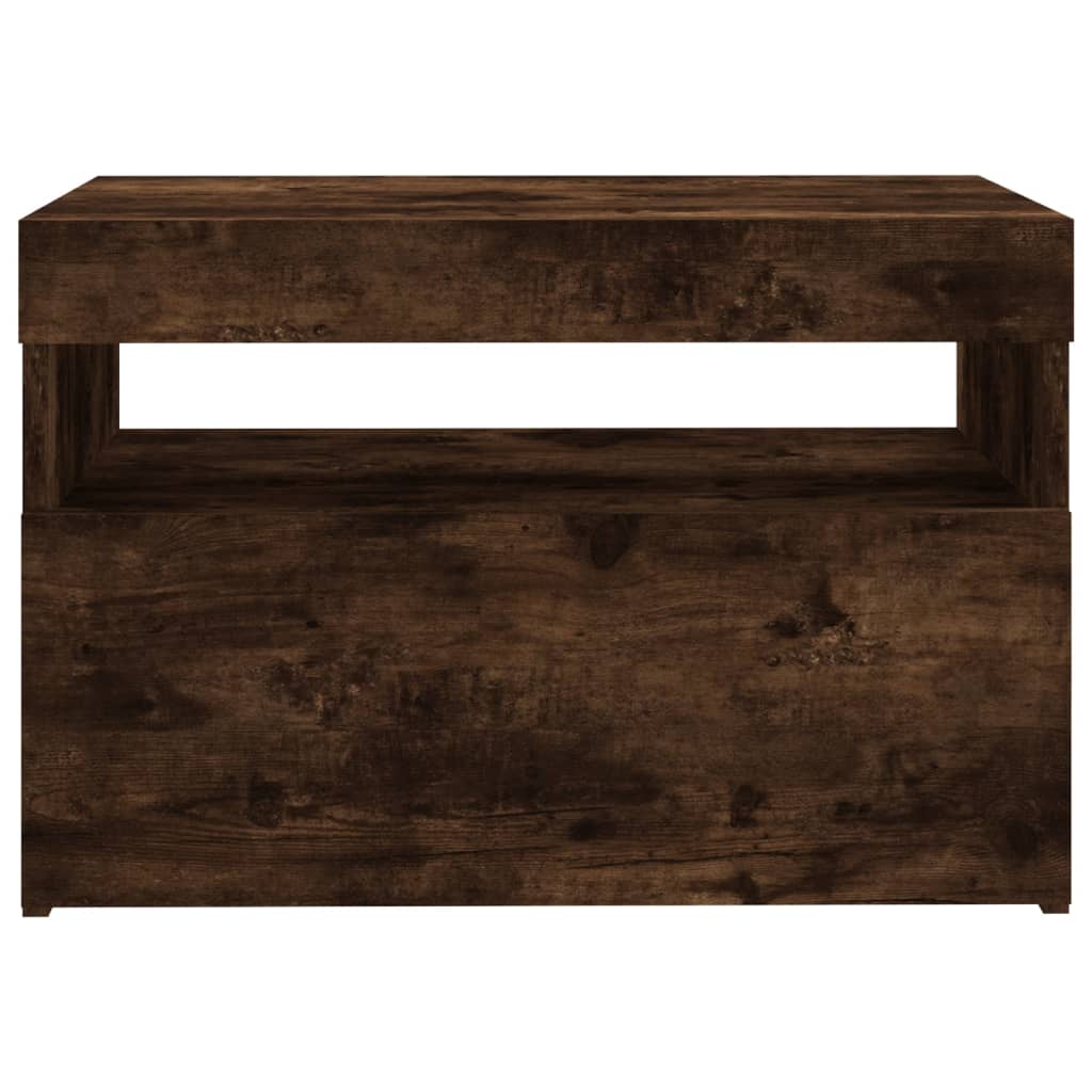 TV cabinet with LED lights smoked oak 60x35x40 cm