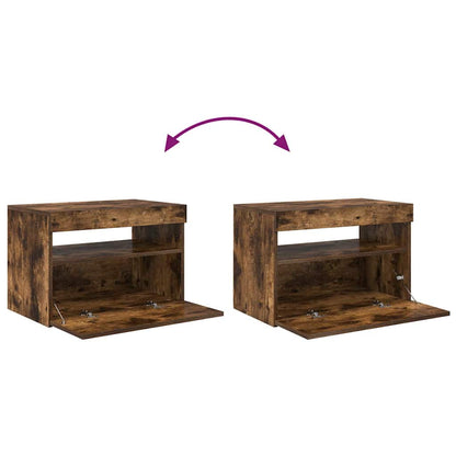 TV-Schrank mit LED-Leuchten Räuchereiche 60x35x40 cm