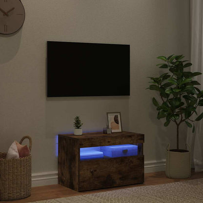 TV-Schrank mit LED-Leuchten Räuchereiche 60x35x40 cm