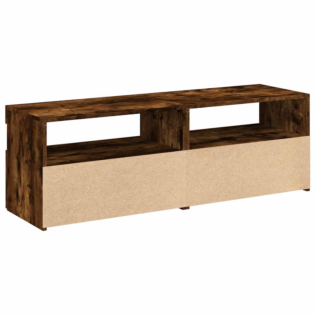 Meubles TV 2 pièces avec éclairage LED en chêne fumé 60x35x40 cm
