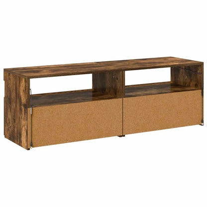 TV-Schränke 2 Stk. mit LED-Leuchten Räuchereiche 60x35x40 cm