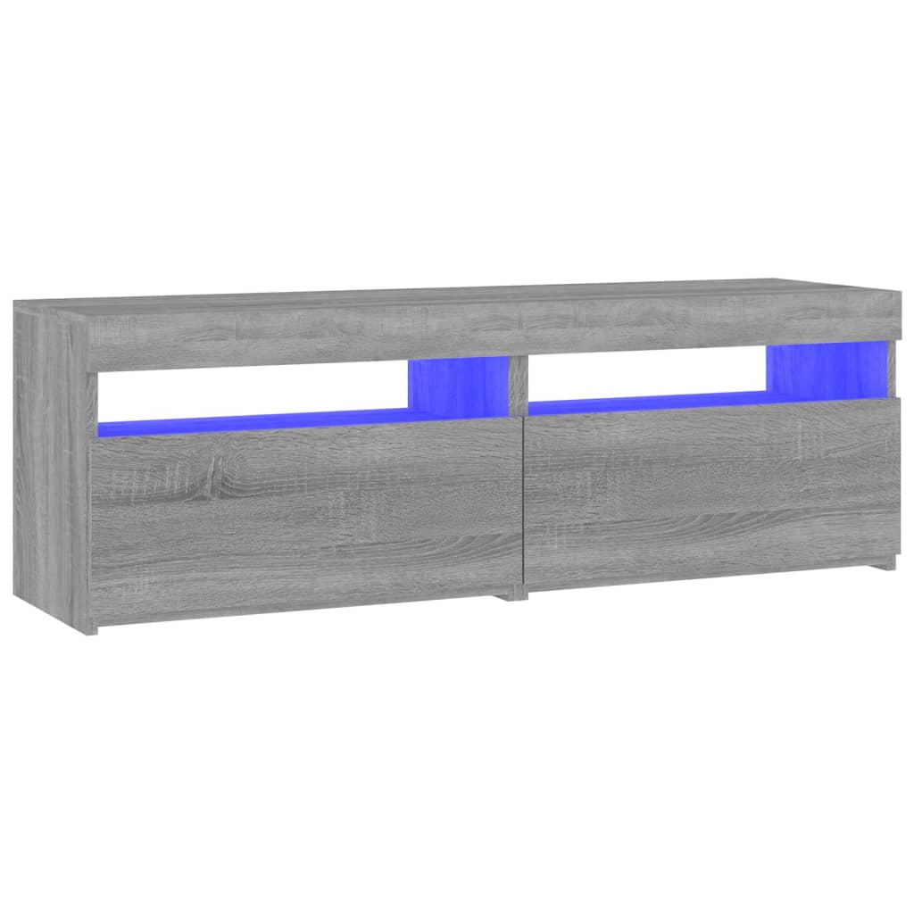 Meubles TV 2 pcs avec lumières LED Gris Sonoma 60x35x40 cm