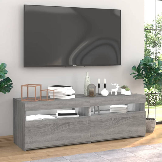 Meubles TV 2 pcs avec lumières LED Gris Sonoma 60x35x40 cm
