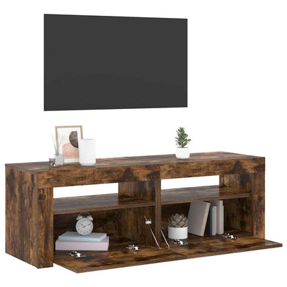 TV-Schrank mit LED-Leuchten Räuchereiche 120x35x40 cm
