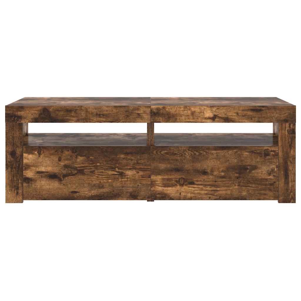 TV-Schrank mit LED-Leuchten Räuchereiche 120x35x40 cm