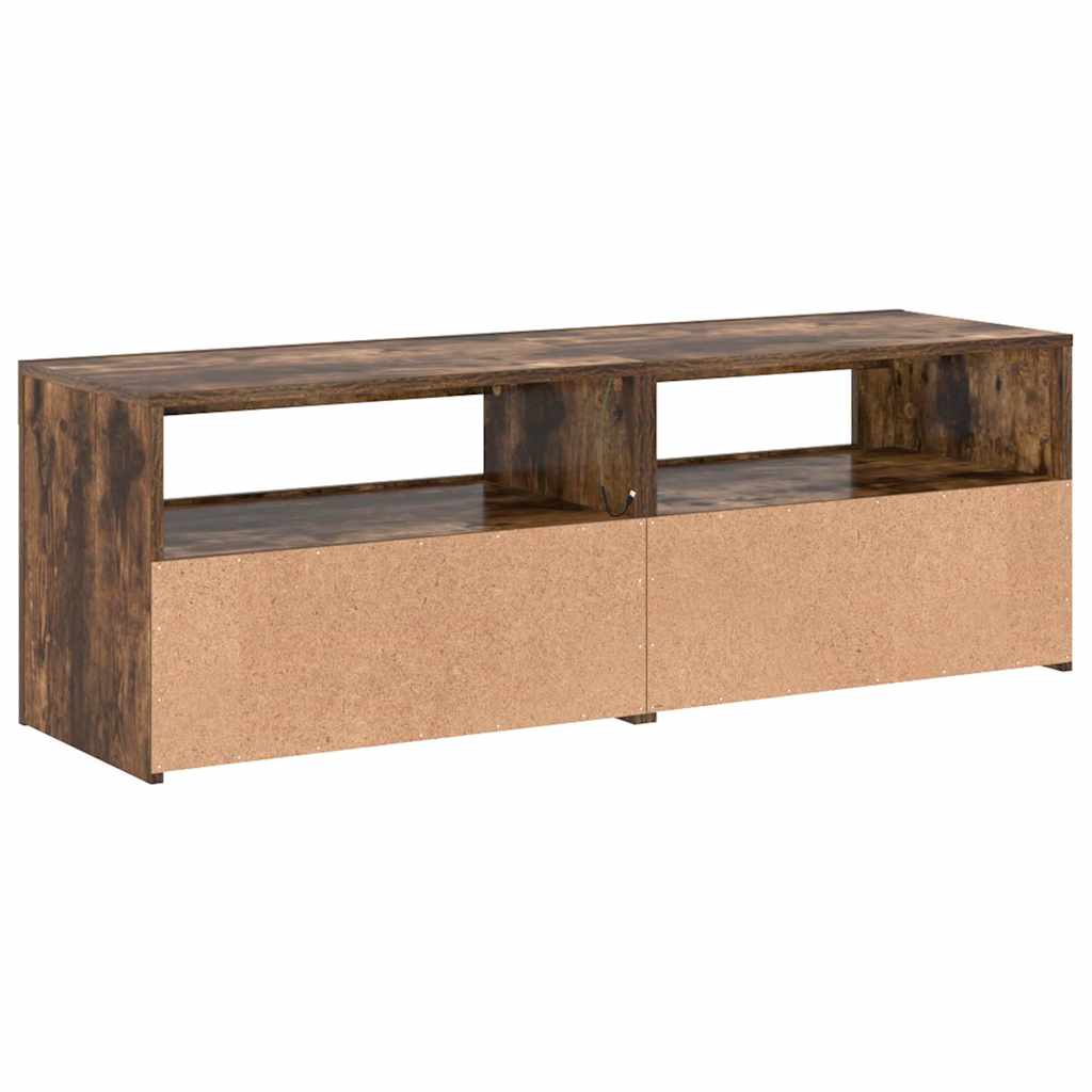 TV-Schrank mit LED-Leuchten Räuchereiche 120x35x40 cm