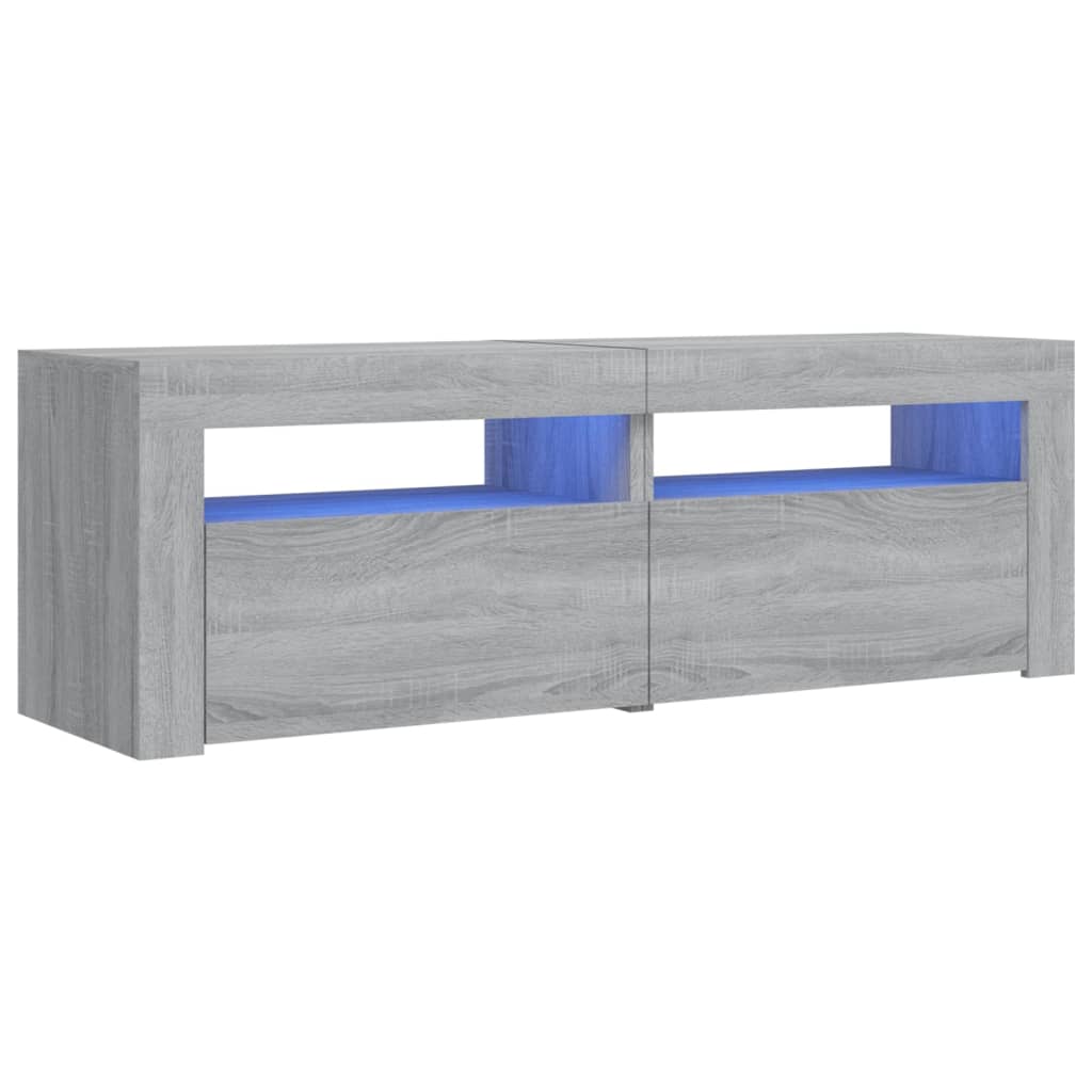 TV Cabinet with LED Lights Gray Sonoma 120x35x40 cm