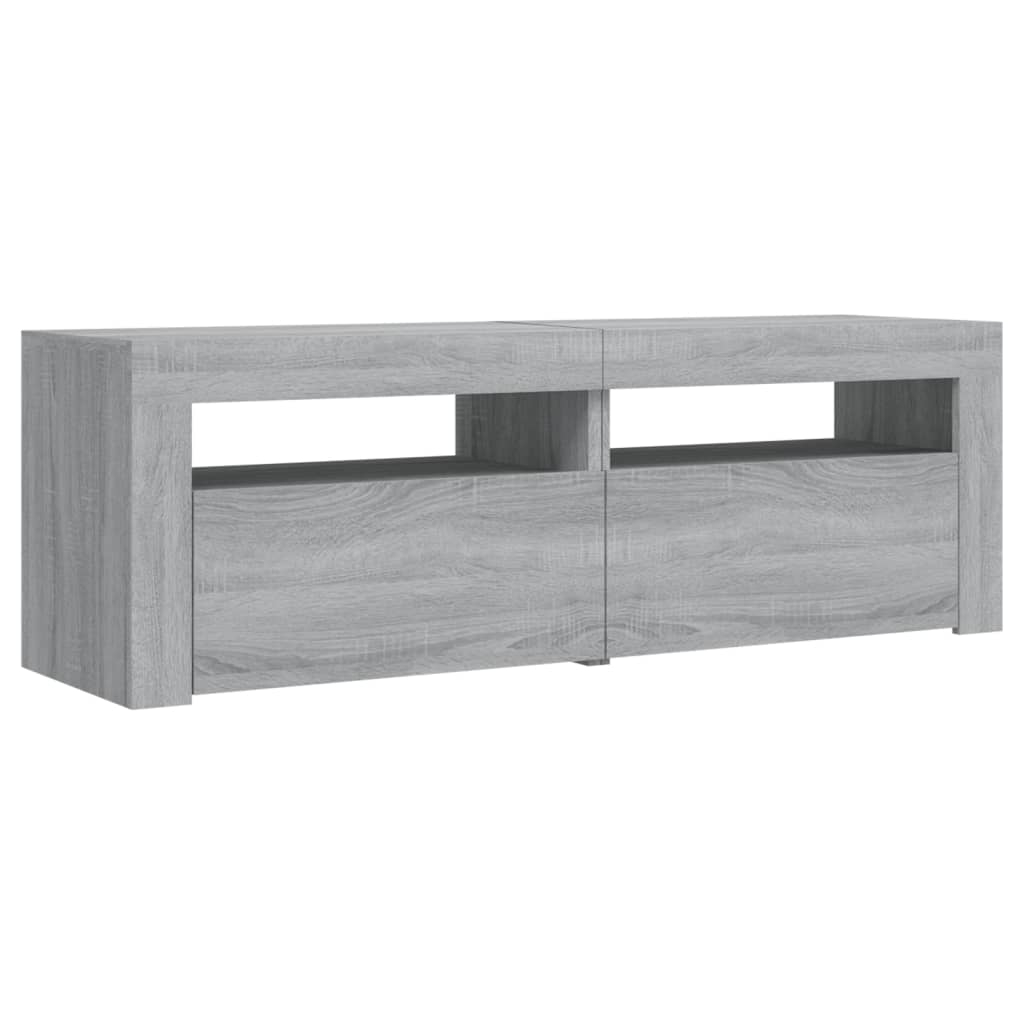 TV Cabinet with LED Lights Gray Sonoma 120x35x40 cm