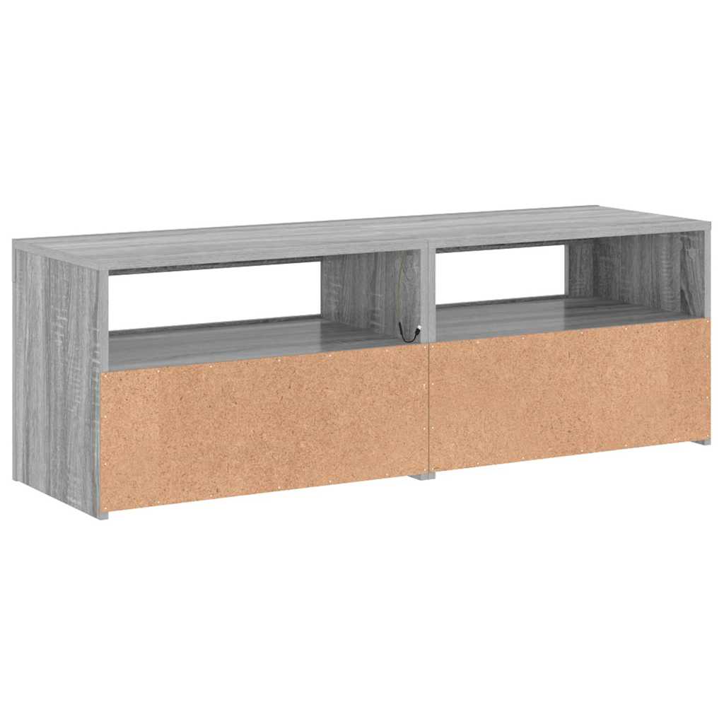 TV-Schrank mit LED-Leuchten Grau Sonoma 120x35x40 cm