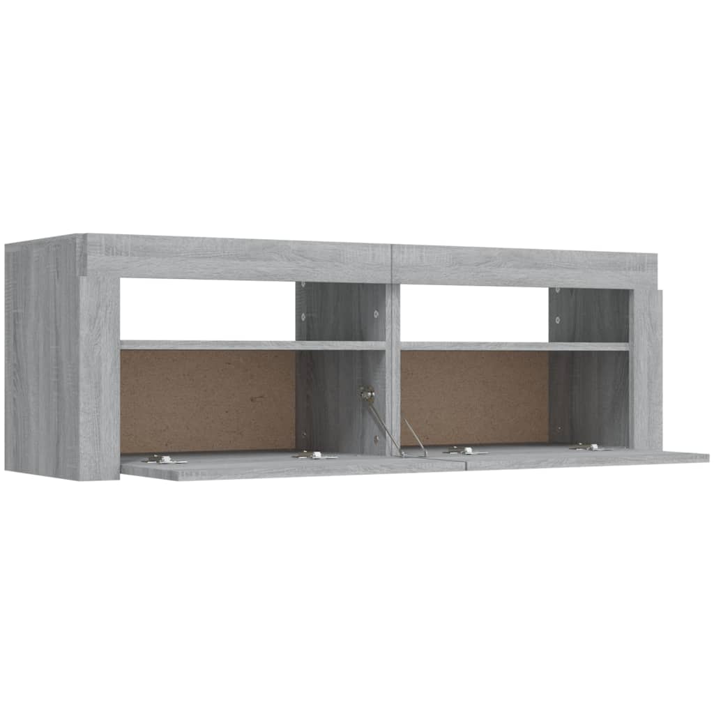 TV Cabinet with LED Lights Gray Sonoma 120x35x40 cm