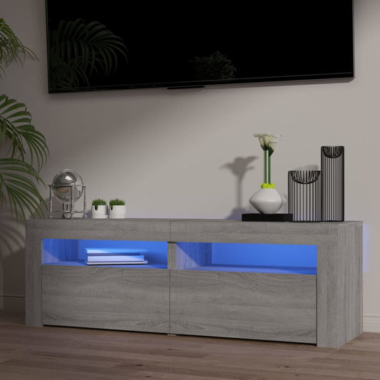 TV Cabinet with LED Lights Gray Sonoma 120x35x40 cm
