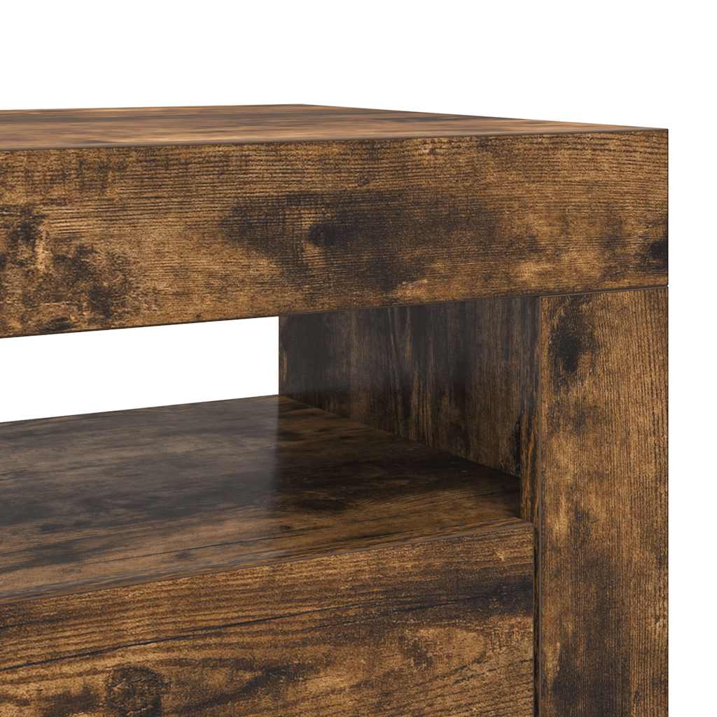 TV-Schrank mit LED-Leuchten Räuchereiche 120x35x40 cm