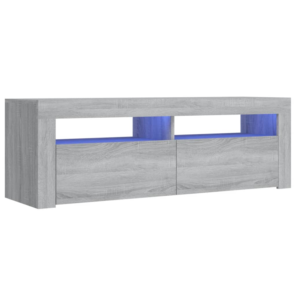 TV Cabinet with LED Lights Gray Sonoma 120x35x40 cm