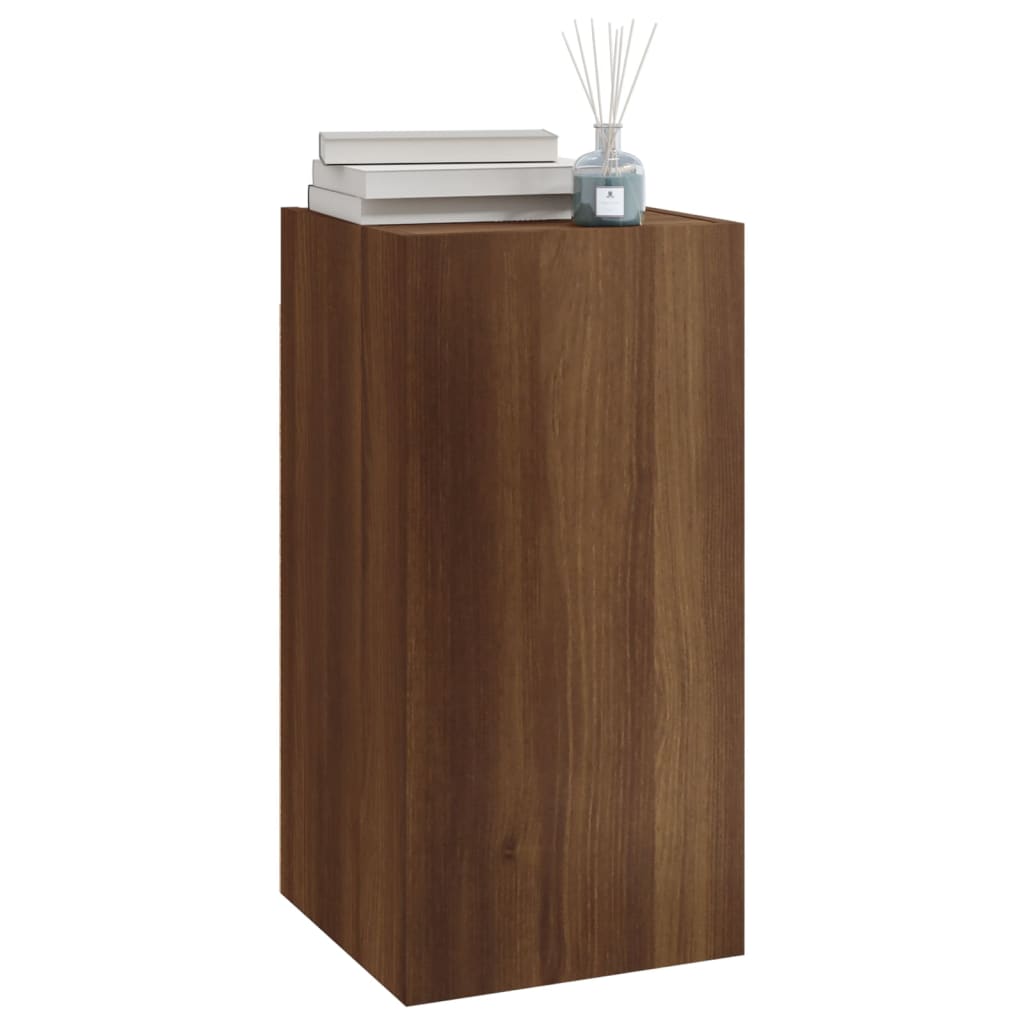 Meubles TV 2 pièces aspect chêne brun 30,5x30x60 cm