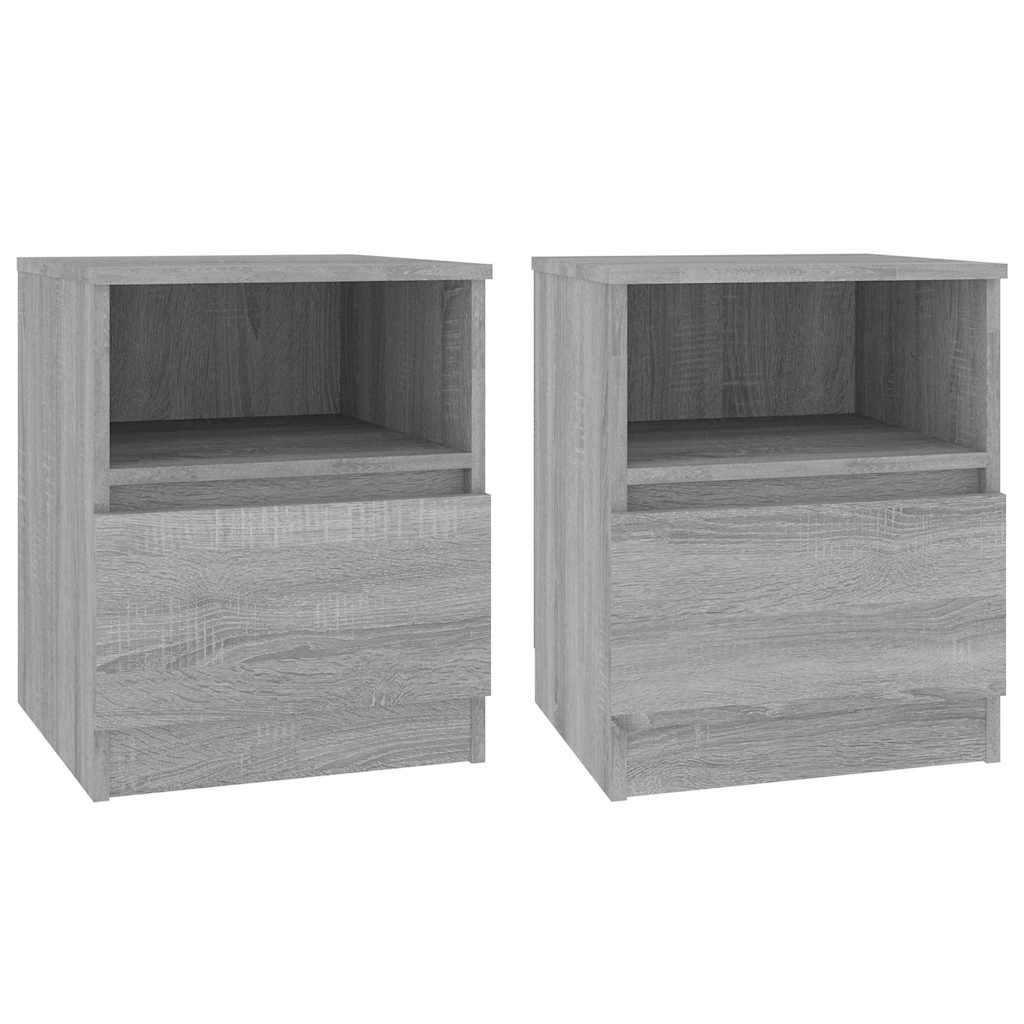 Nachttische 2 Stk. Grau Sonoma 40x40x50 cm Holzwerkstoff