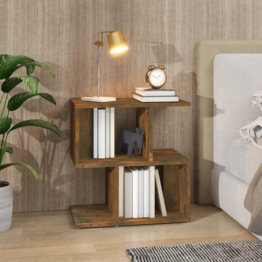 Bedside table smoked oak 50x30x51.5 cm wood material