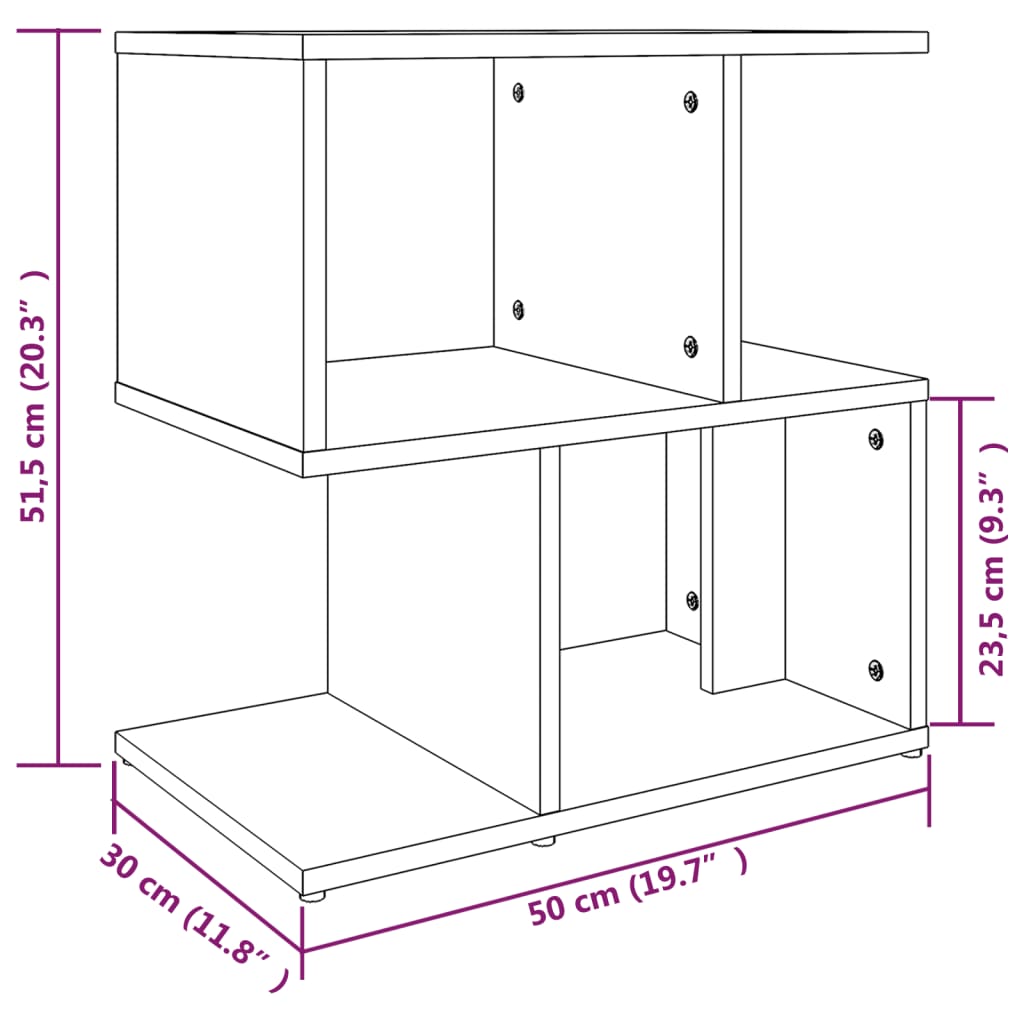 Nachttisch Grau Sonoma 50x30x51,5 cm Holzwerkstoff