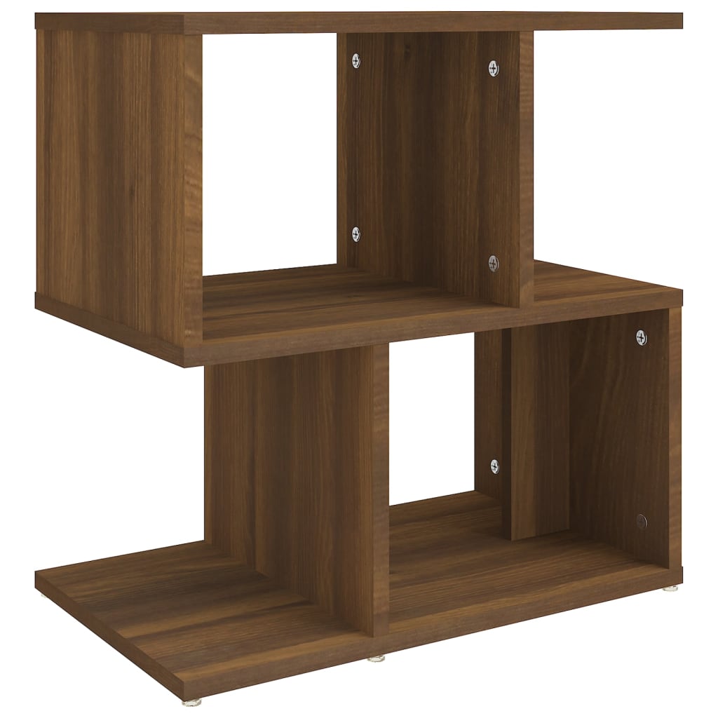 Table de chevet aspect chêne marron 50x30x51,5 cm en bois