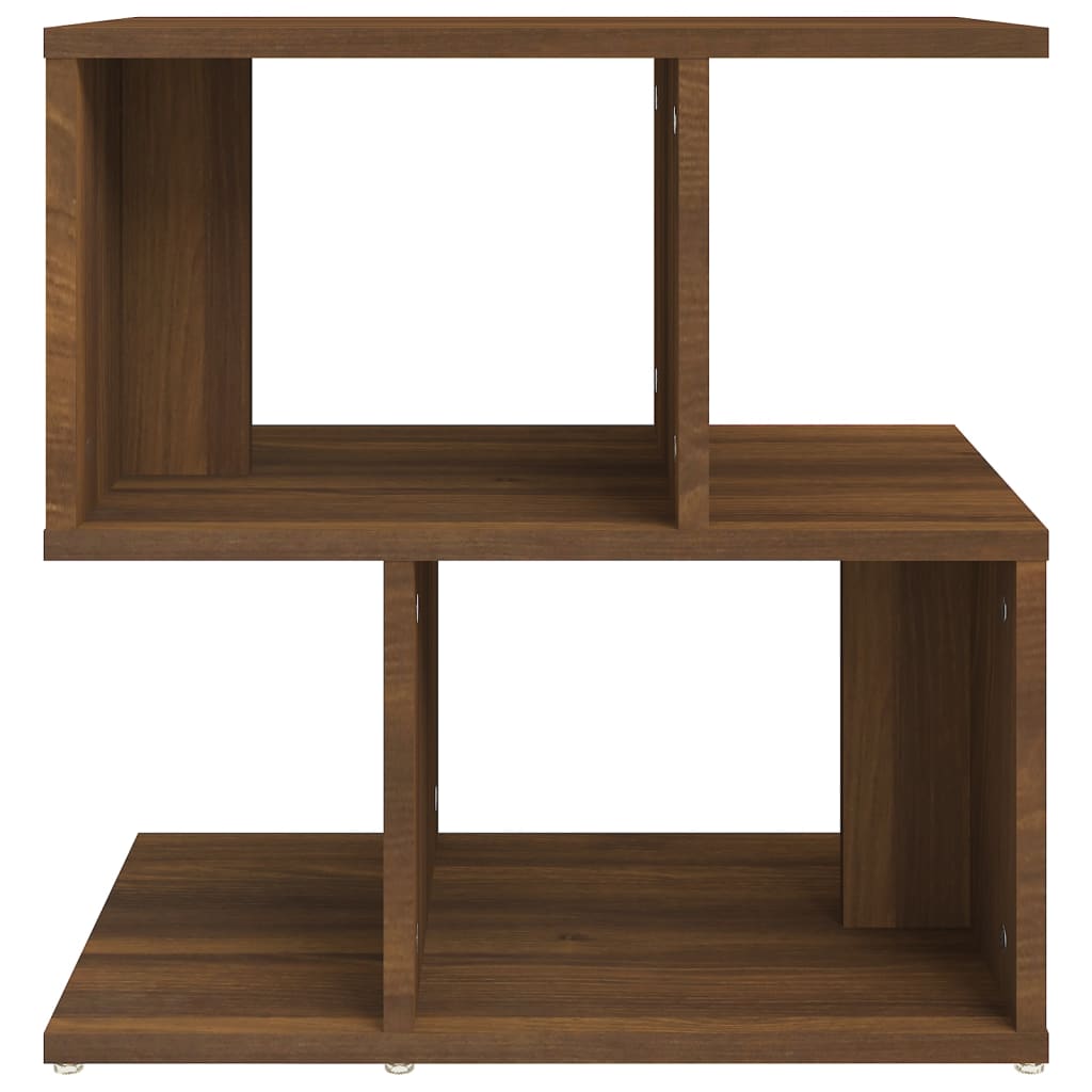 Table de chevet aspect chêne marron 50x30x51,5 cm en bois