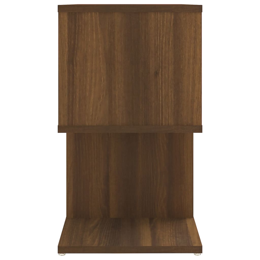 Table de chevet aspect chêne marron 50x30x51,5 cm en bois