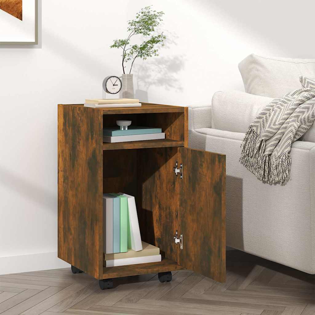 Beistellschrank mit Rollen Räuchereiche 33x38x60 cm