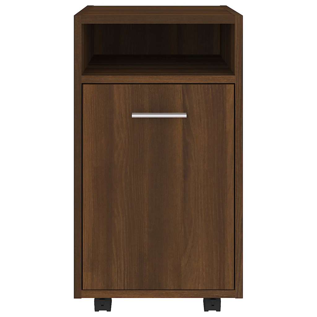 Beistellschrank mit Rollen Braun Eichen-Optik 33x38x60 cm